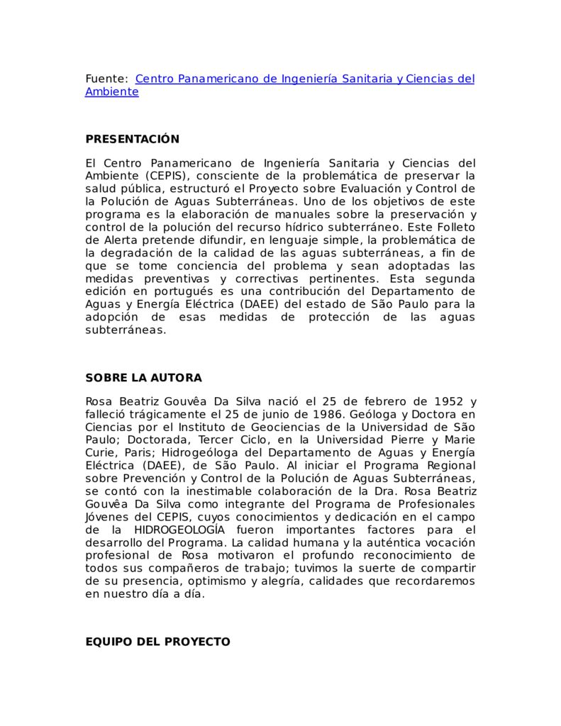 SF. Aguas subterráneas, un valioso recurso