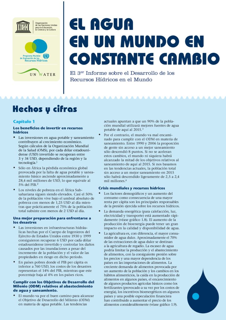 SF. El agua en un mundo en constante cambio. UNESCO – WWAP