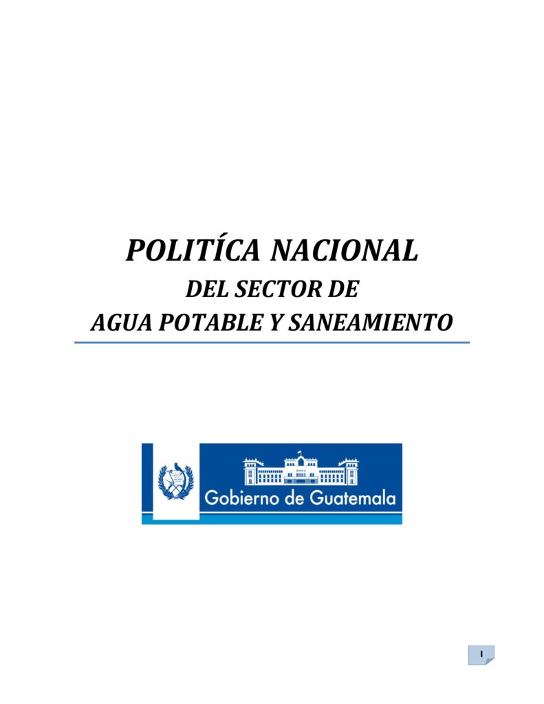 SF. Política Nacional Sector Agua Potable Saneamiento Guatemala