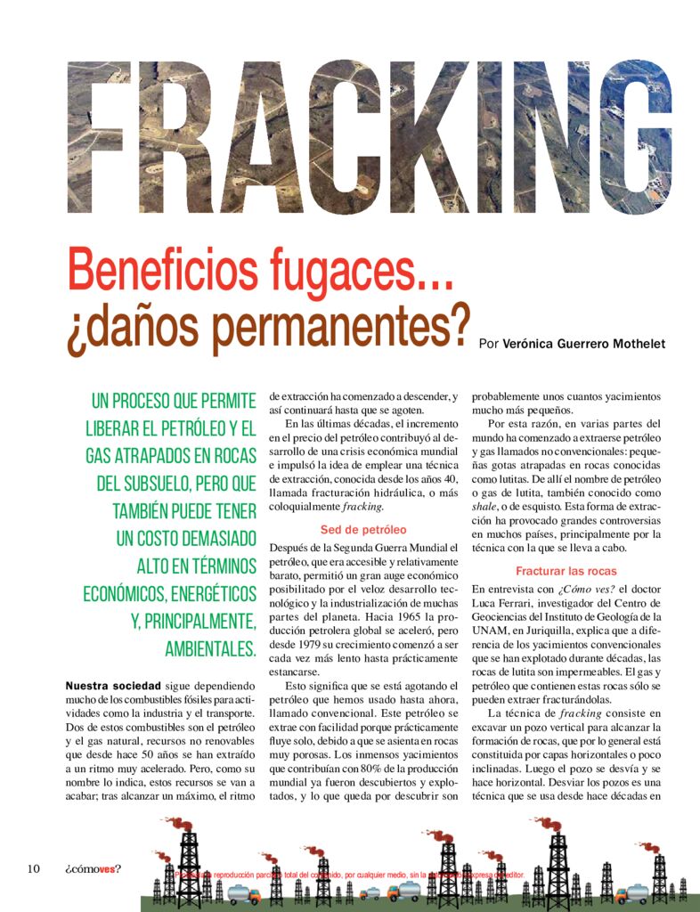 SF. Fracking, beneficios fugaces… daños permanentes