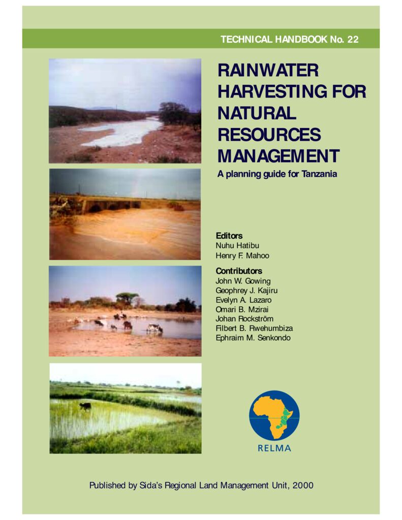 2000. Rainwater harvesting for natural resources management